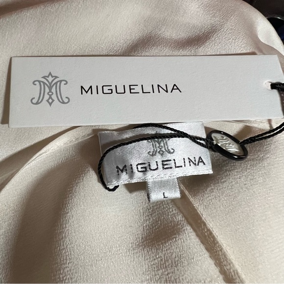 Miguelina Alexis Caftan Dress Size Large New Silk Crepe - Picture 13 of 14